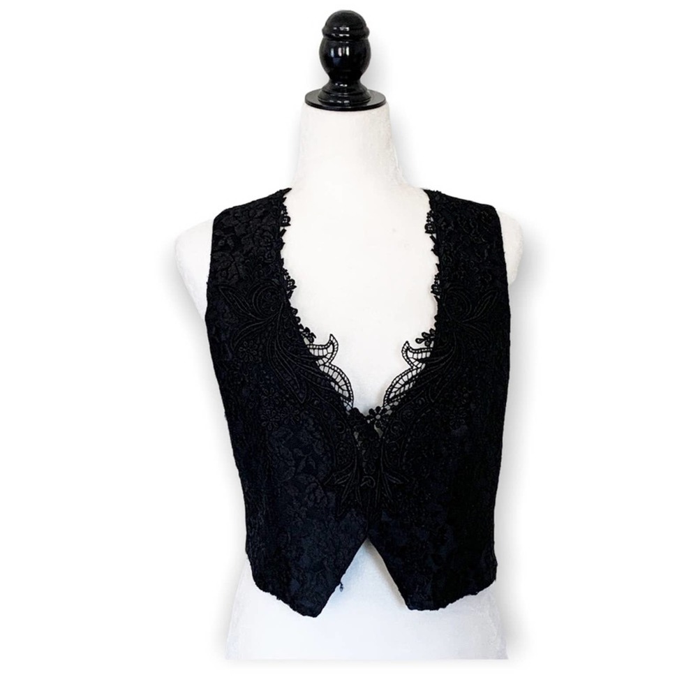 Vintage Black Lace Vest